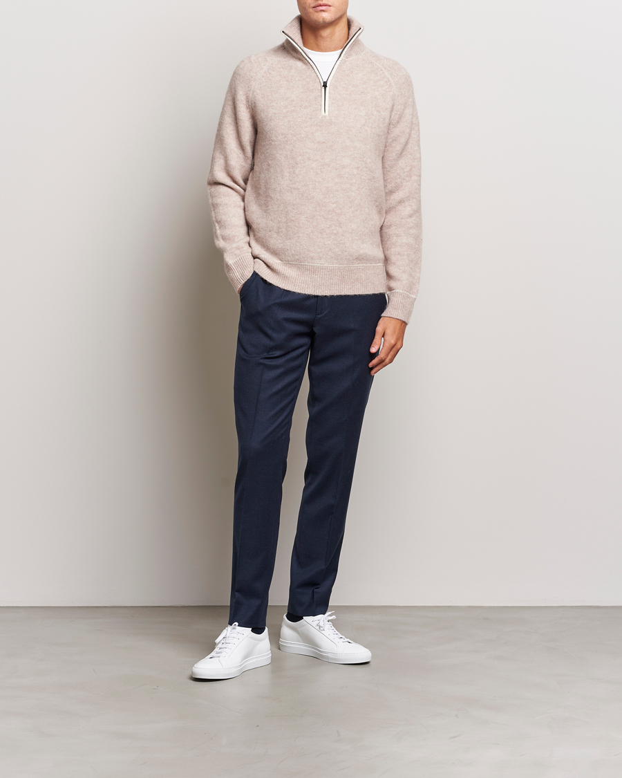 Herren | Pullover | J.Lindeberg | Wilton Half Zip Sweater Oyster Grey