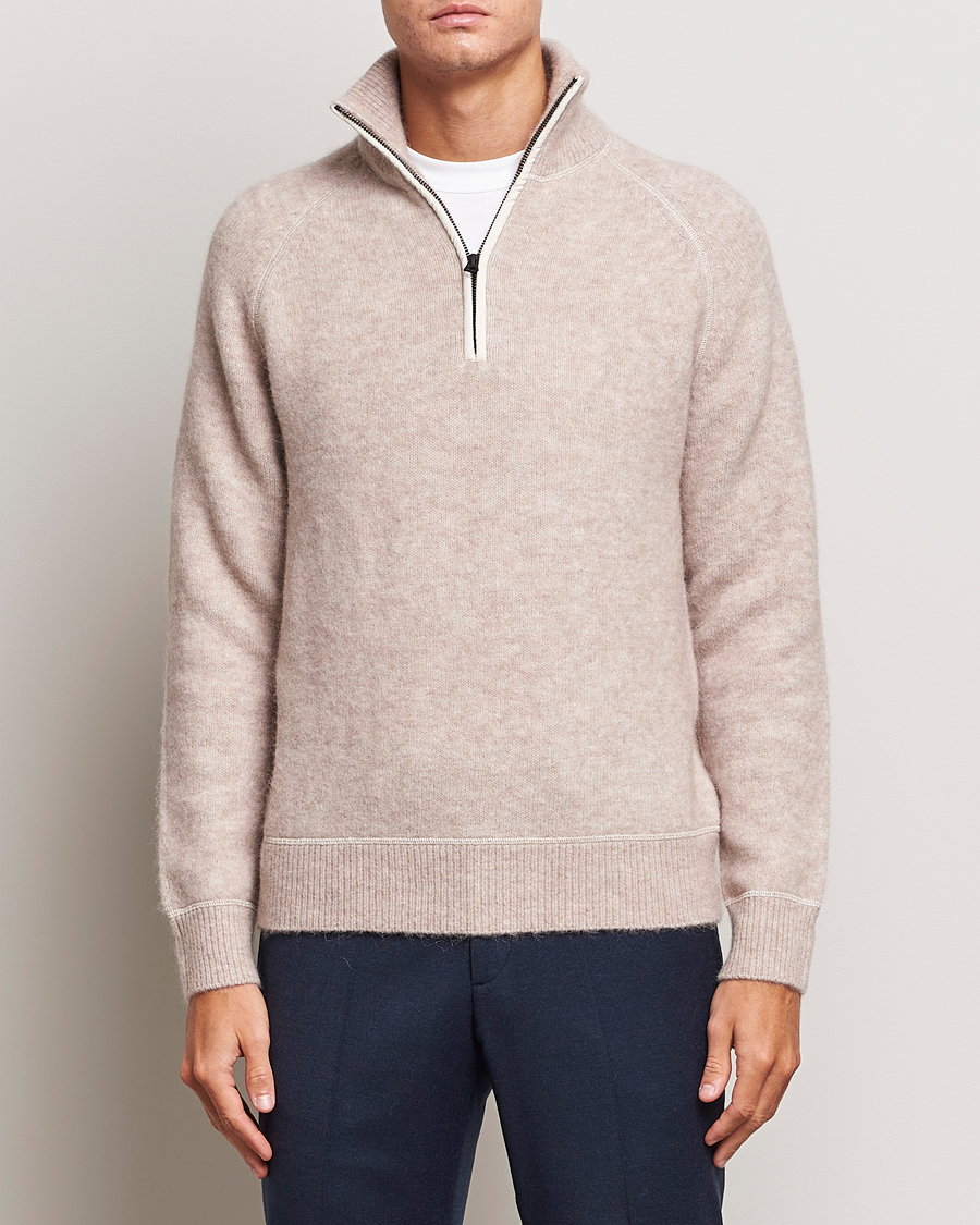 Herren | Pullover | J.Lindeberg | Wilton Half Zip Sweater Oyster Grey