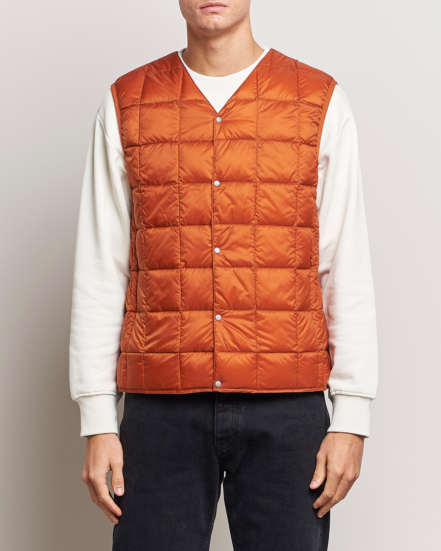 Herren | Jacken | TAION | V-Neck Lightweight Down Vest Brick Orange