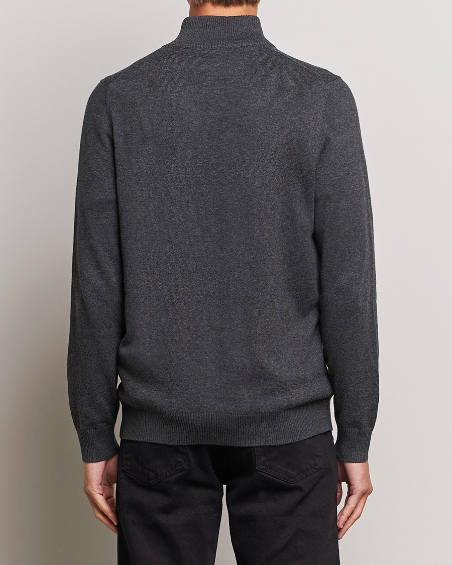 Herren | Pullover | Lyle & Scott | Cotton/Merino Half Zip Charcoal Marl