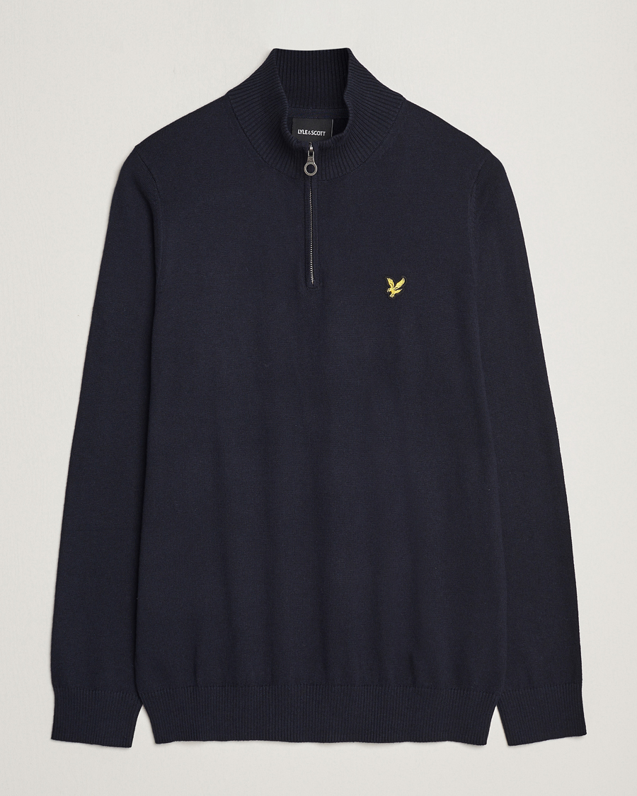 Herren | Pullover | Lyle & Scott | Cotton/Merino Half Zip Dark Navy