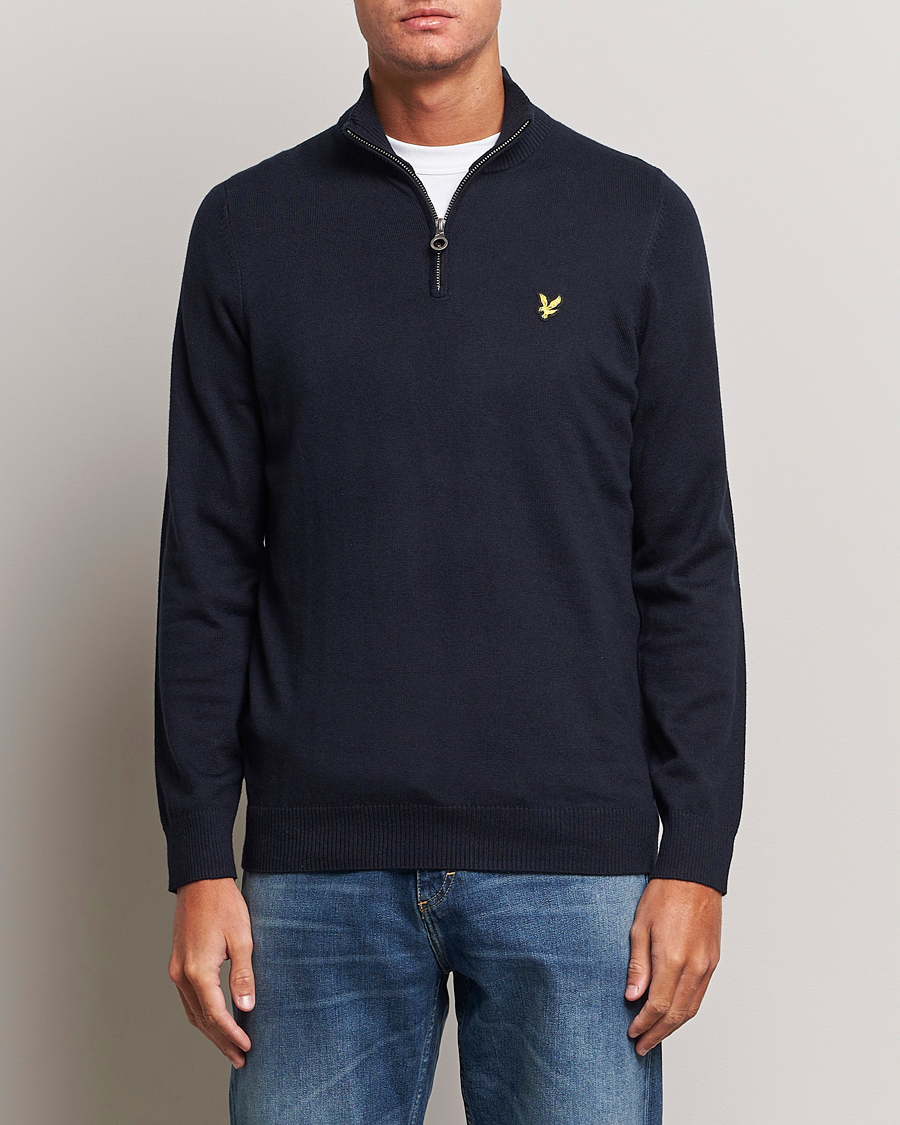 Herren | Pullover | Lyle & Scott | Cotton/Merino Half Zip Dark Navy