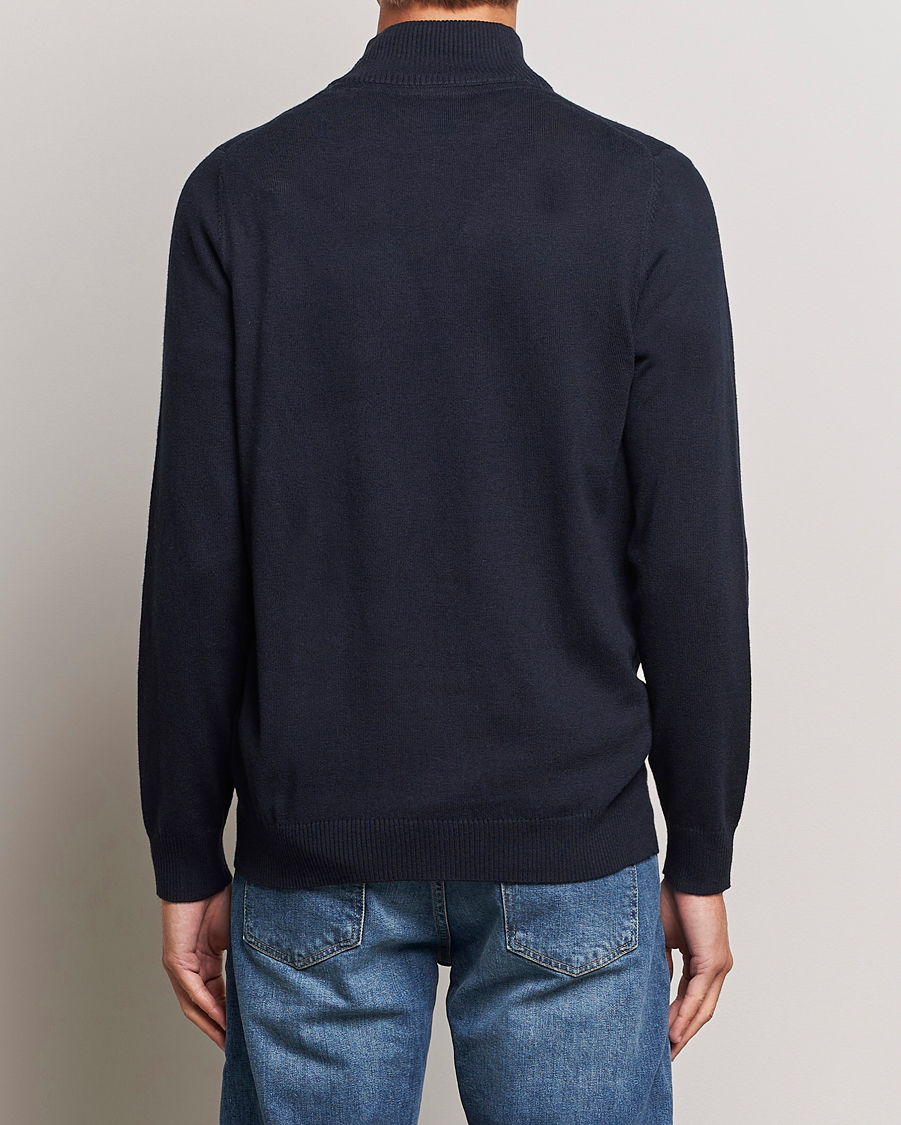 Herren | Pullover | Lyle & Scott | Cotton/Merino Half Zip Dark Navy
