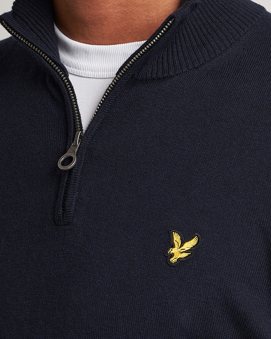 Herren | Pullover | Lyle & Scott | Cotton/Merino Half Zip Dark Navy