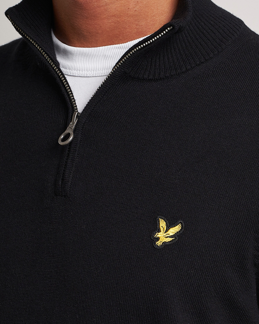 Herren | Pullover | Lyle & Scott | Cotton/Merino Half Zip Jet Black