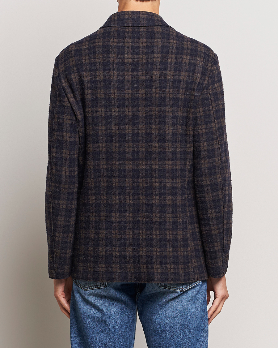 Herren | Sakkos | Harris Wharf London | Dropped Shoulder Checked Jacket Navy/Brown