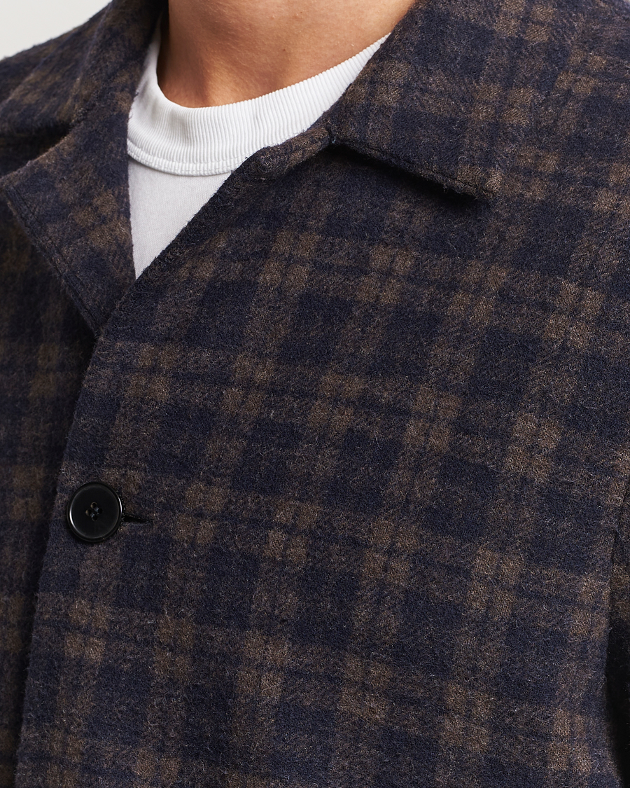 Herren | Sakkos | Harris Wharf London | Dropped Shoulder Checked Jacket Navy/Brown