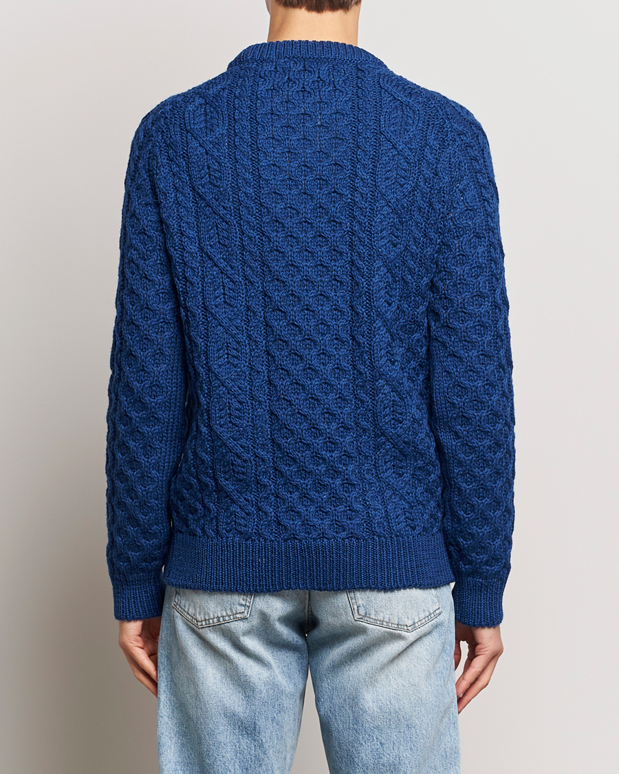 Herren | Pullover | Peregrine | Hudson Wool Aran Knitted Jumper Cobalt