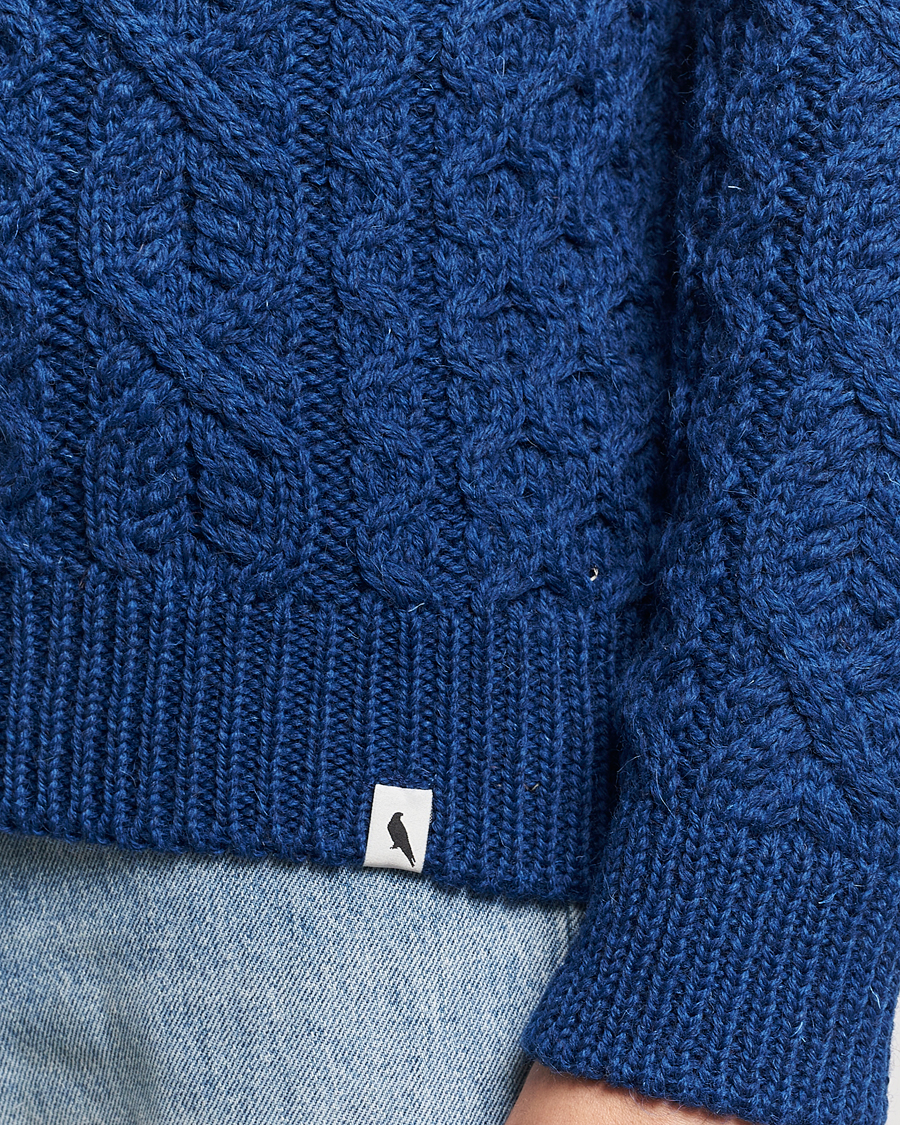 Herren | Pullover | Peregrine | Hudson Wool Aran Knitted Jumper Cobalt