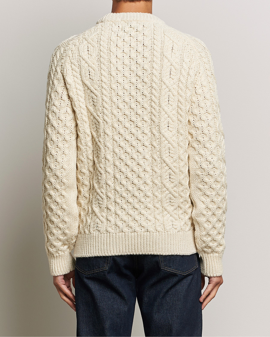 Herren | Pullover | Peregrine | Hudson Wool Aran Knitted Jumper Ecru