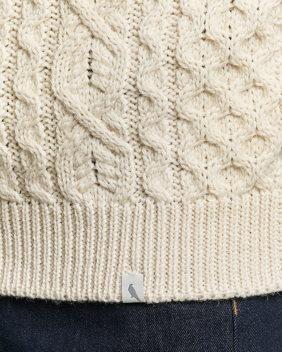 Herren | Pullover | Peregrine | Hudson Wool Aran Knitted Jumper Ecru