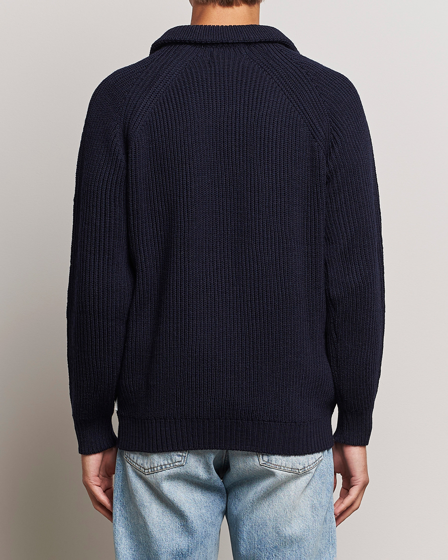 Herren | Pullover | Peregrine | Ford Knitted Wool Half Zip Navy