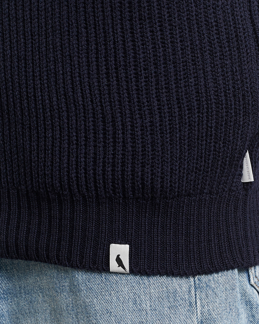 Herren | Pullover | Peregrine | Ford Knitted Wool Half Zip Navy