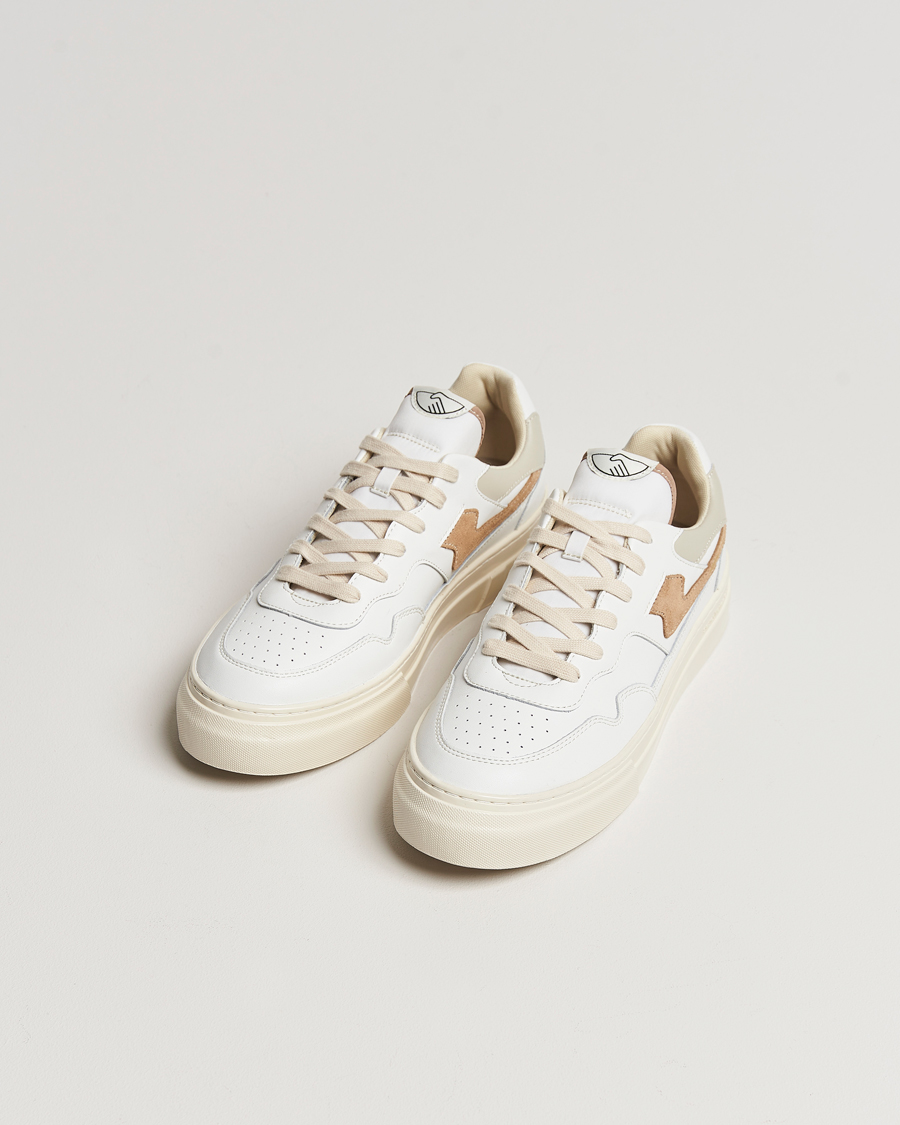 Herren | Stepney Workers Club Pearl S-Strike Leather Sneaker White/Earth | Stepney Workers Club | Pearl S-Strike Leather Sneaker White/Earth