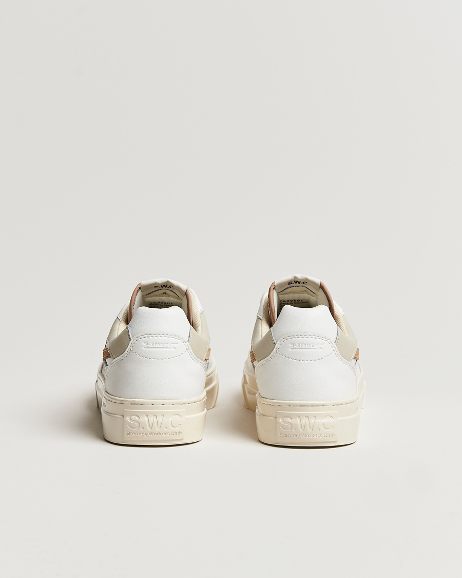 Herren | Stepney Workers Club Pearl S-Strike Leather Sneaker White/Earth | Stepney Workers Club | Pearl S-Strike Leather Sneaker White/Earth