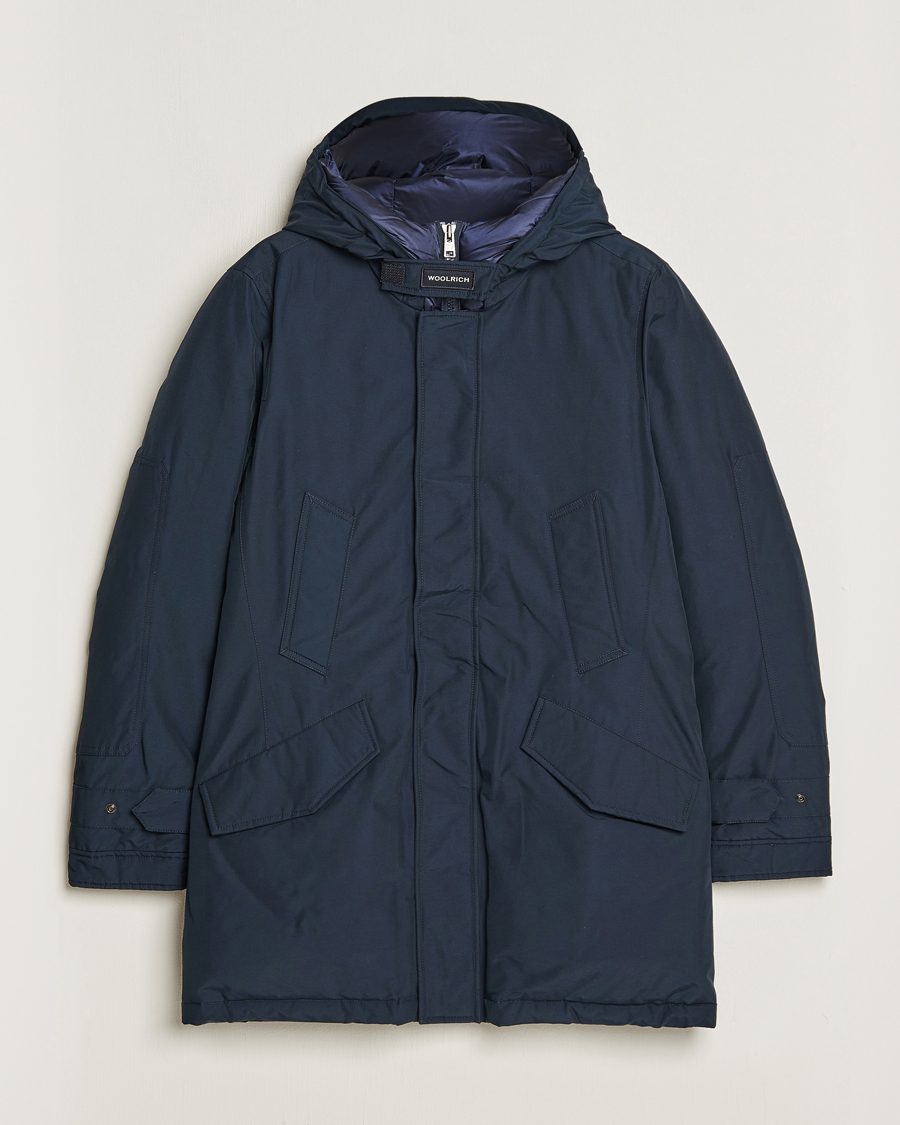 Herren | Jacken | Woolrich | Polar High Collar Parka Melton Blue
