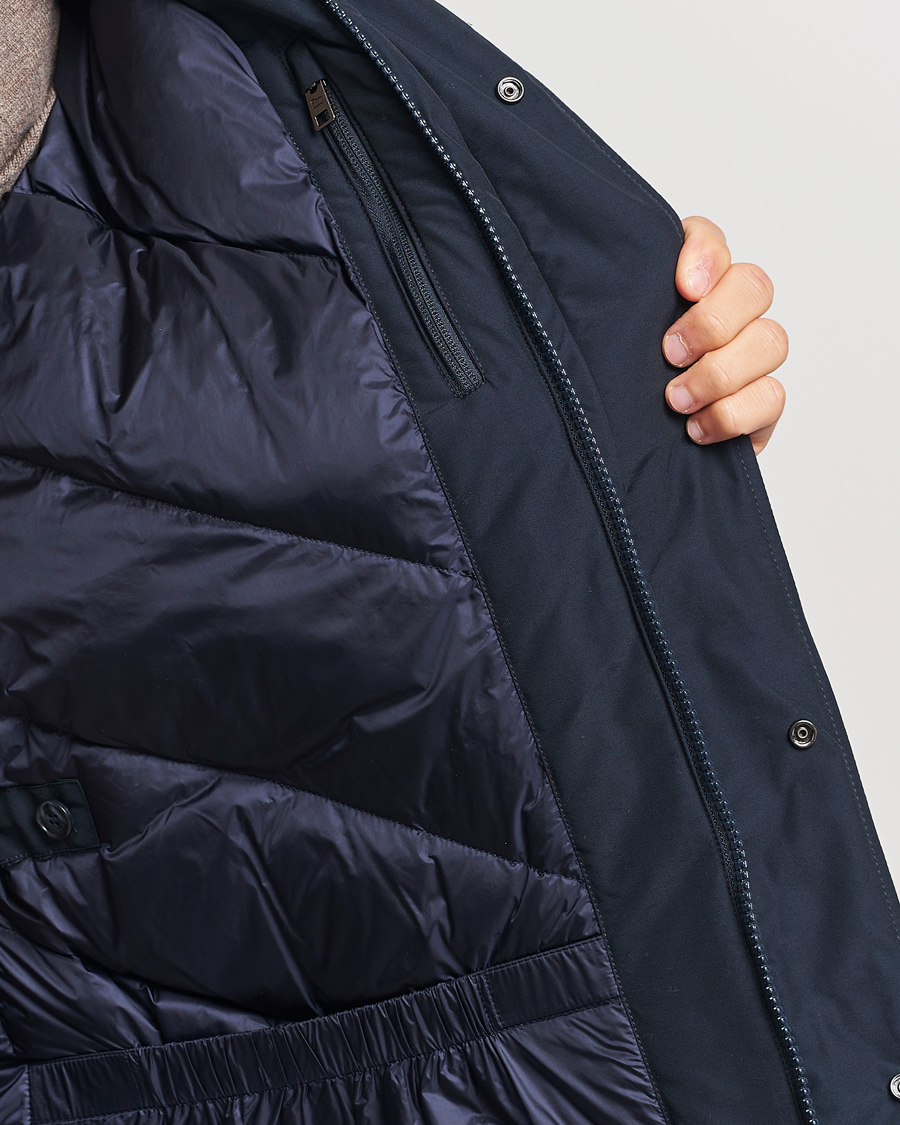 Herren | Jacken | Woolrich | Polar High Collar Parka Melton Blue