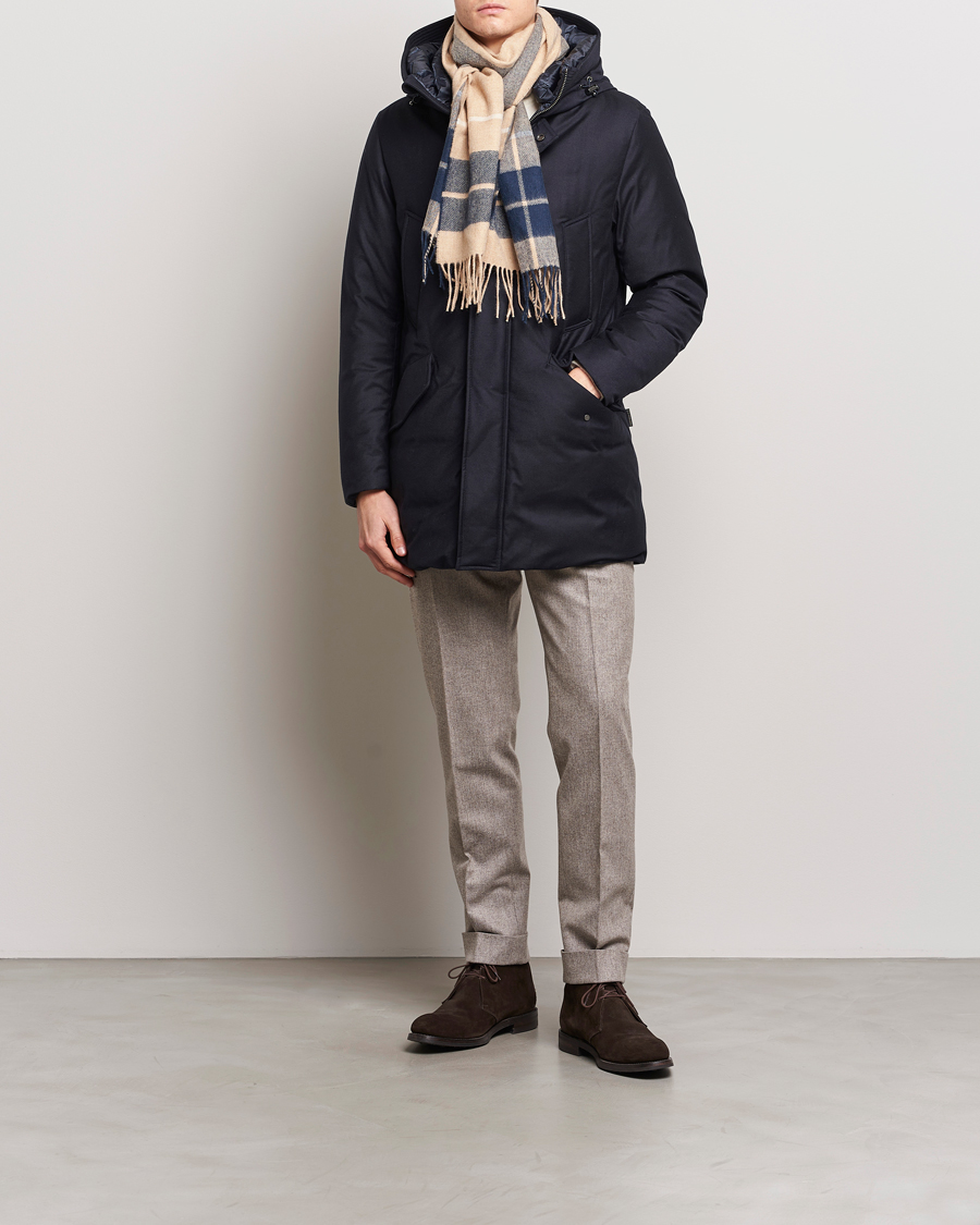 Herren | Jacken | Woolrich | Luxe Loro Piana Long Parka Melton Blue