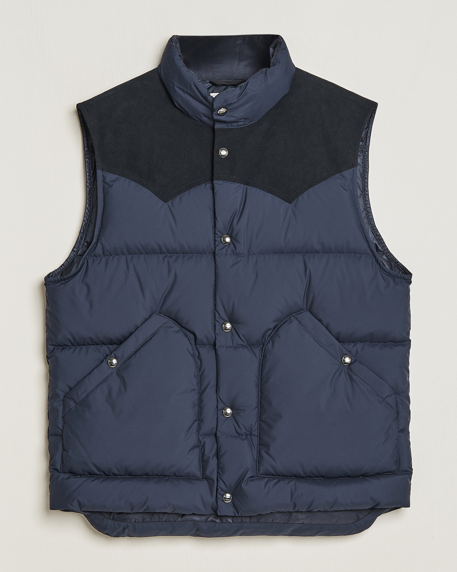 Herren | Jacken | Woolrich | Western Down Vest Melton Blue