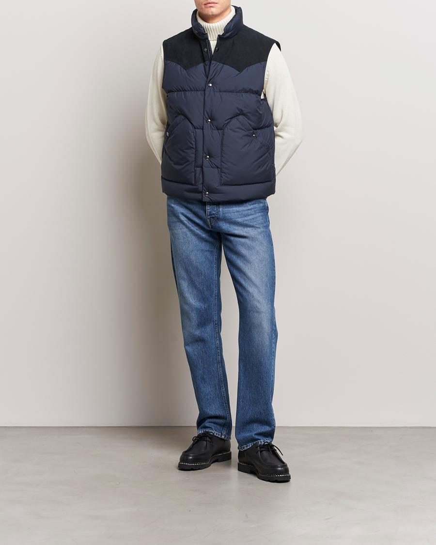 Herren | Jacken | Woolrich | Western Down Vest Melton Blue