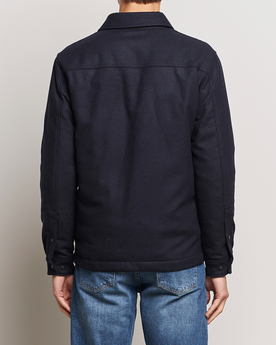 Herren | Jacken | Woolrich | Alaskan Melton Wool Overshirt Melton Blue