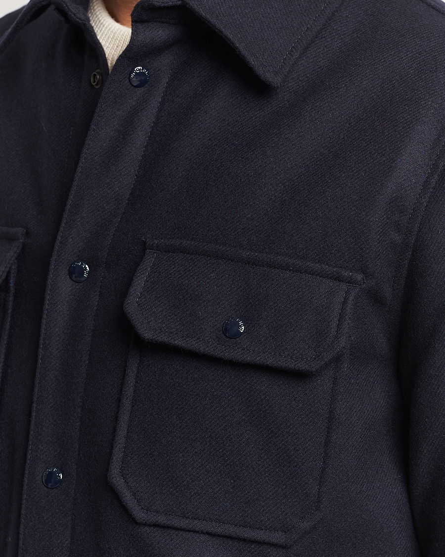 Herren | Jacken | Woolrich | Alaskan Melton Wool Overshirt Melton Blue