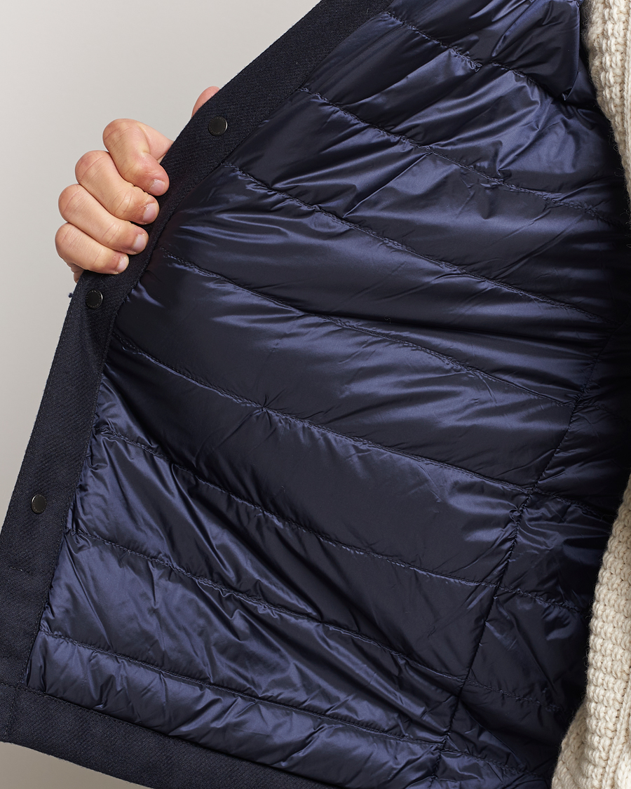 Herren | Jacken | Woolrich | Alaskan Melton Wool Overshirt Melton Blue