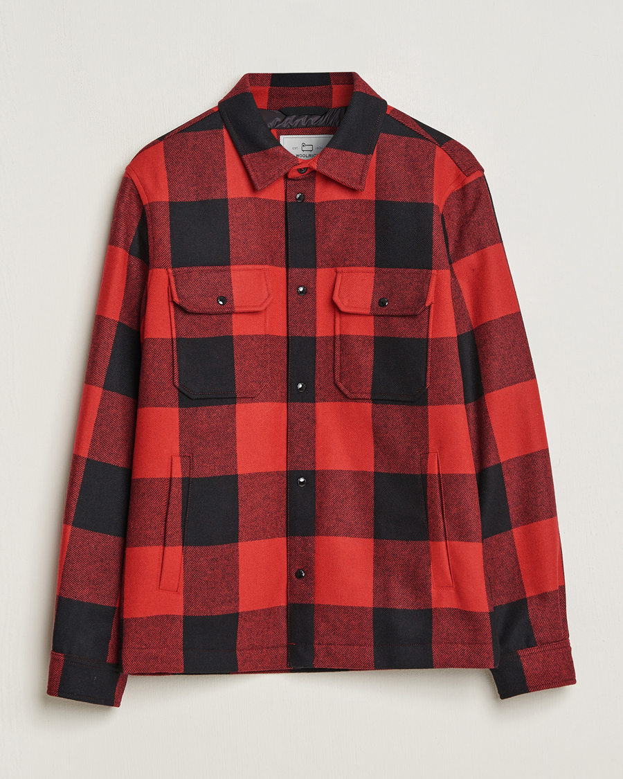 Herren | Jacken | Woolrich | Alaskan Melton Wool Overshirt Red Buffalo