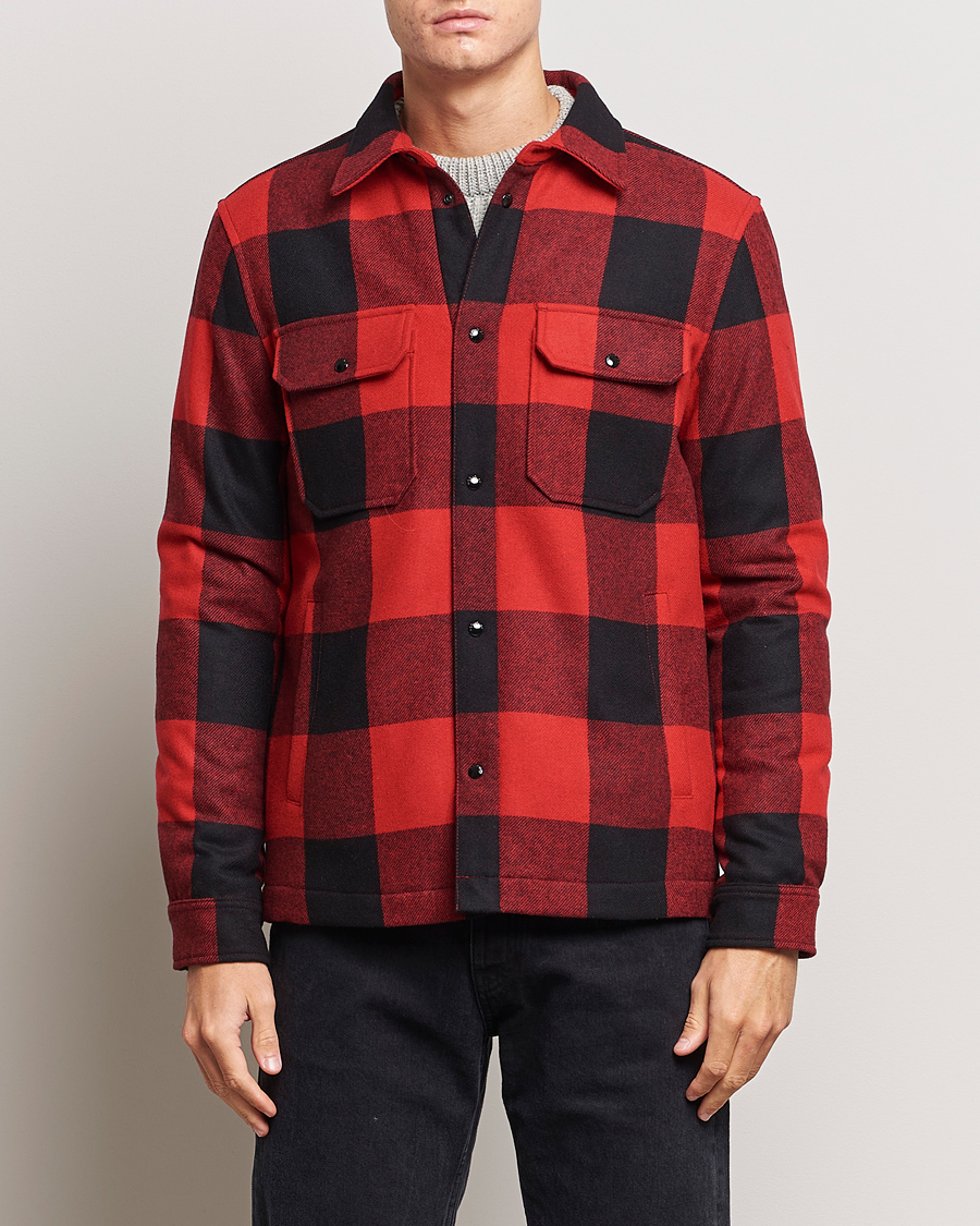 Herren | Jacken | Woolrich | Alaskan Melton Wool Overshirt Red Buffalo