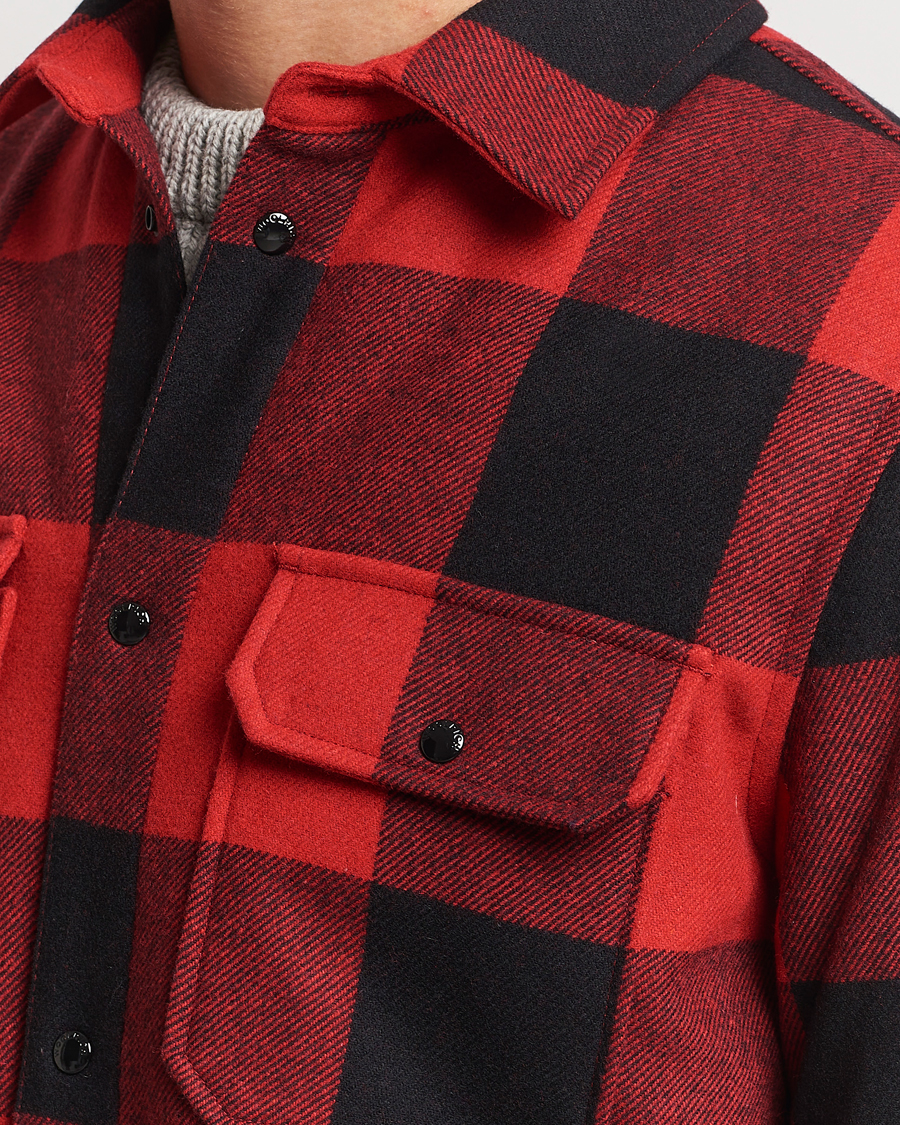 Herren | Jacken | Woolrich | Alaskan Melton Wool Overshirt Red Buffalo