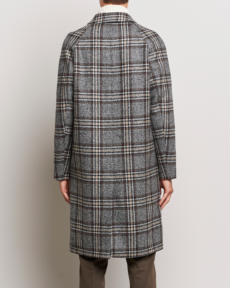 Herren | Jacken | Oscar Jacobson | Sala Checked Raglan Wool Coat Brown