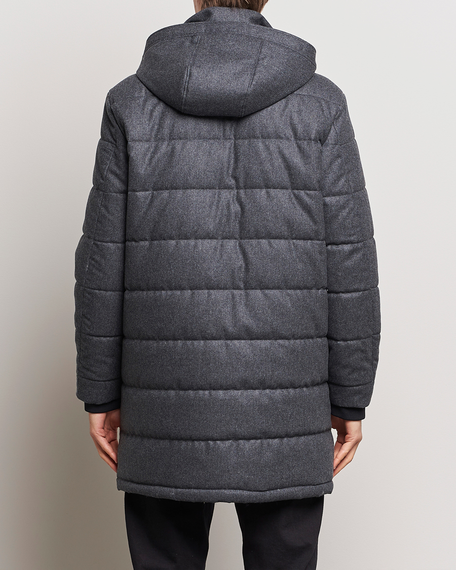 Herren | Jacken | Oscar Jacobson | Stormar Padded Wool Parka Grey Melange