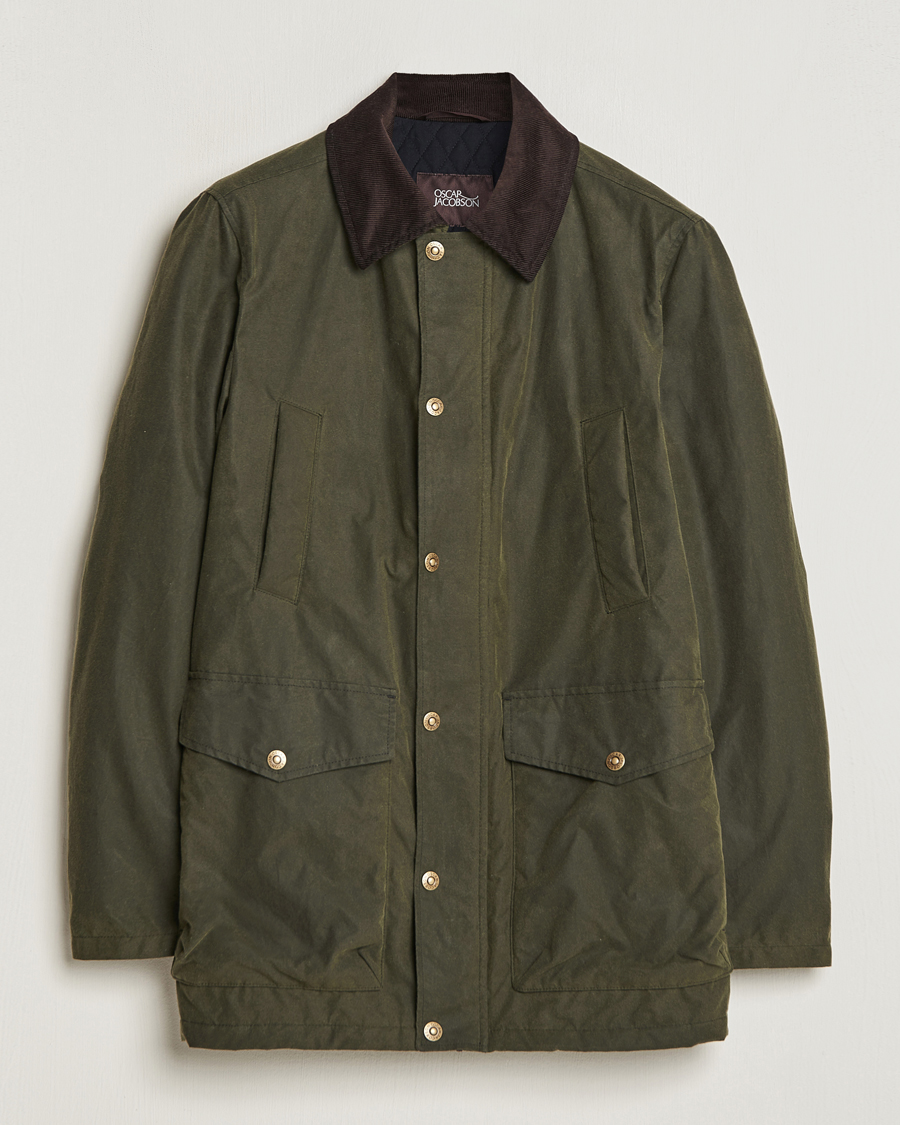 Herren | Jacken | Oscar Jacobson | Colewyn Waxed Padded Jacket Olive