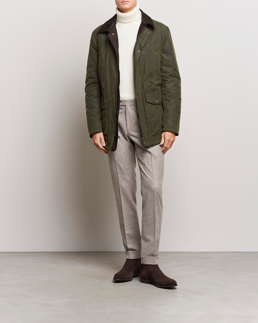Herren | Jacken | Oscar Jacobson | Colewyn Waxed Padded Jacket Olive