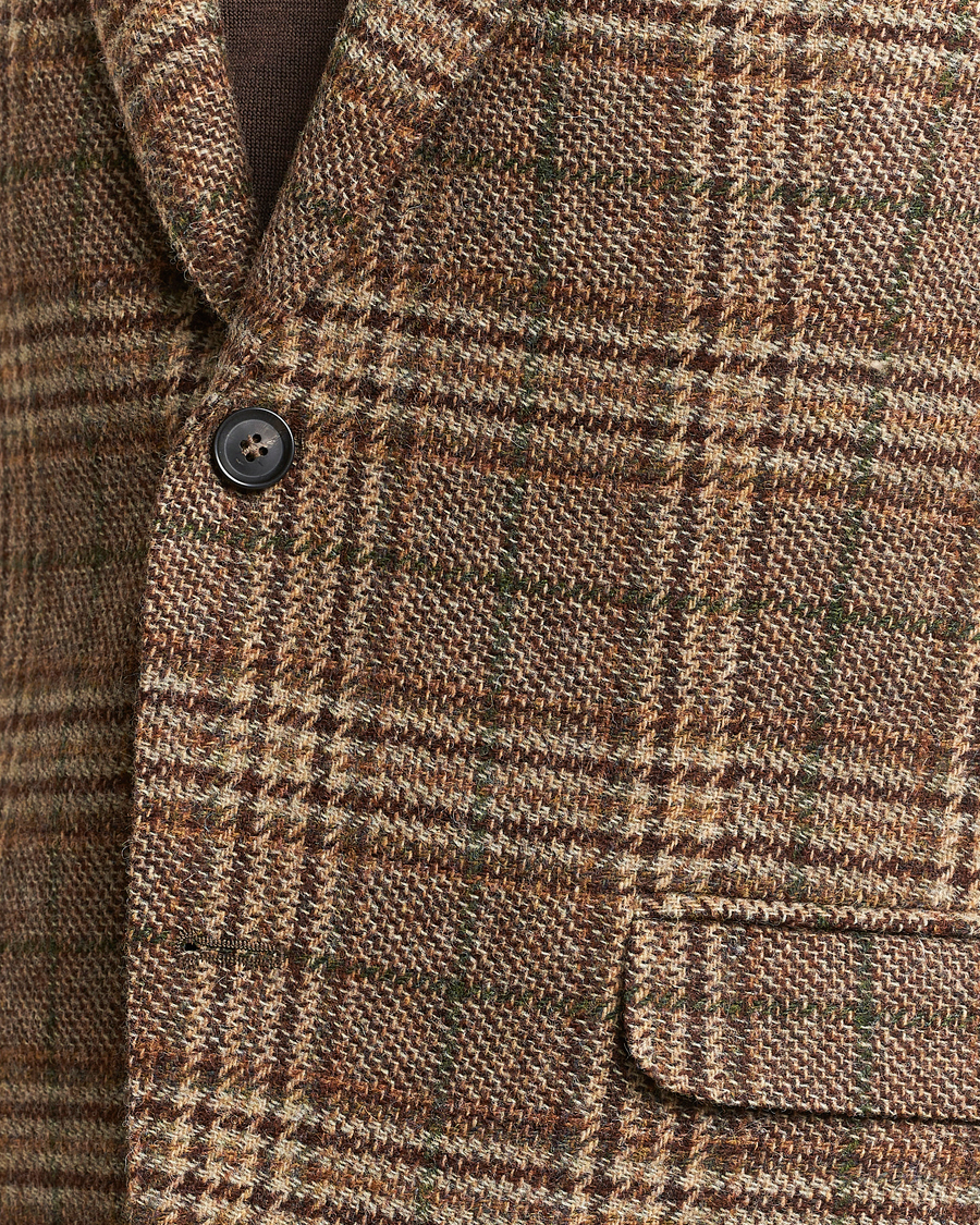Herren | Sakkos | Oscar Jacobson | Fogerty Soft Checked Wool Blazer Brown