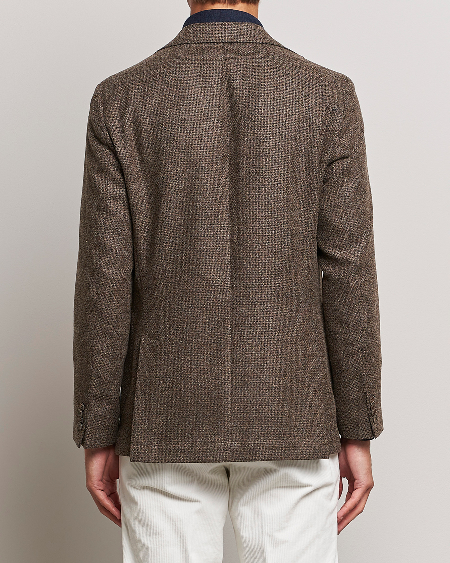 Herren | Sakkos | Oscar Jacobson | Ferry Patch Hopsack Wool/Cotton/Cashmere Blazer Brown