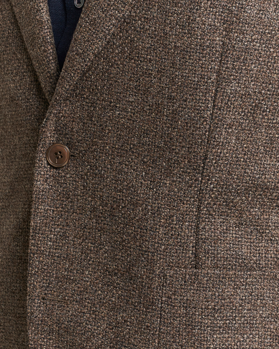 Herren | Sakkos | Oscar Jacobson | Ferry Patch Hopsack Wool/Cotton/Cashmere Blazer Brown
