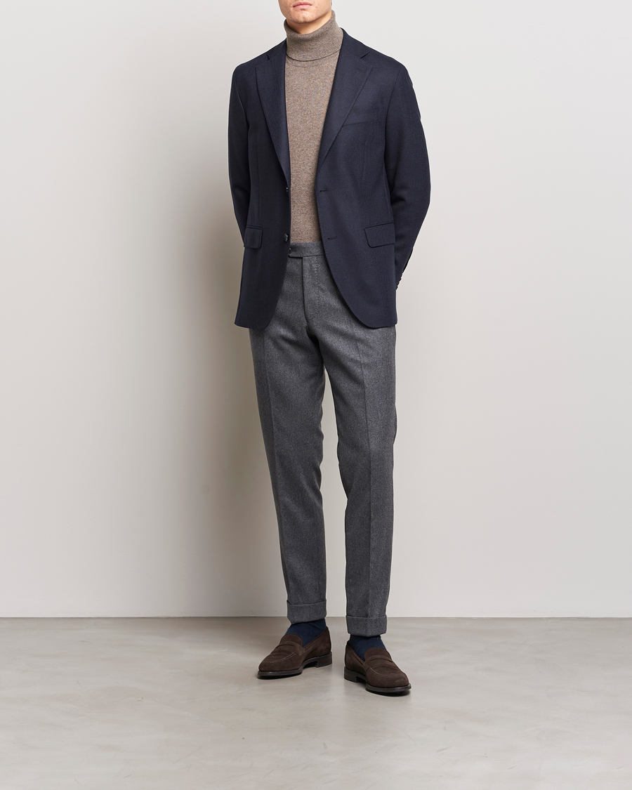 Herren | Sakkos | Oscar Jacobson | Fogerty Structured Wool Blazer Navy