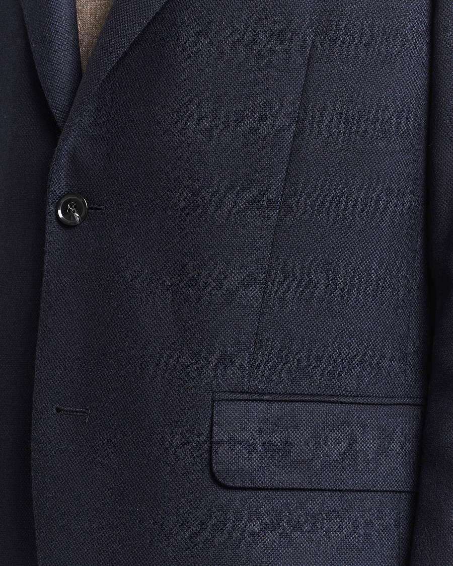 Herren | Sakkos | Oscar Jacobson | Fogerty Structured Wool Blazer Navy