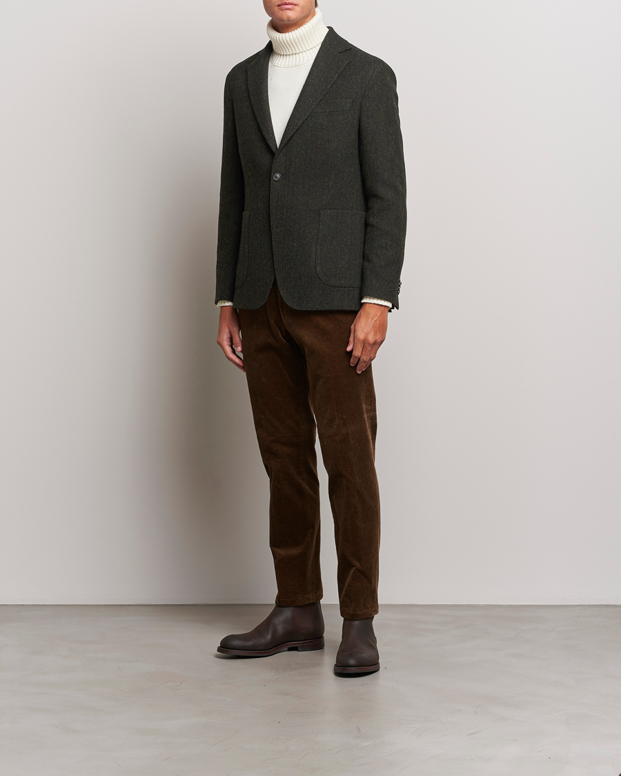 Herren | Sakkos | Oscar Jacobson | Fogerty Moon Herringbone Tweed Blazer Green