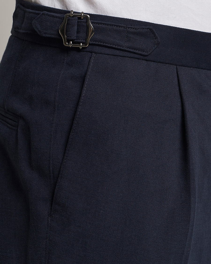 Herren | Hosen | Oscar Jacobson | Delon Brushed Cotton Trousers Navy