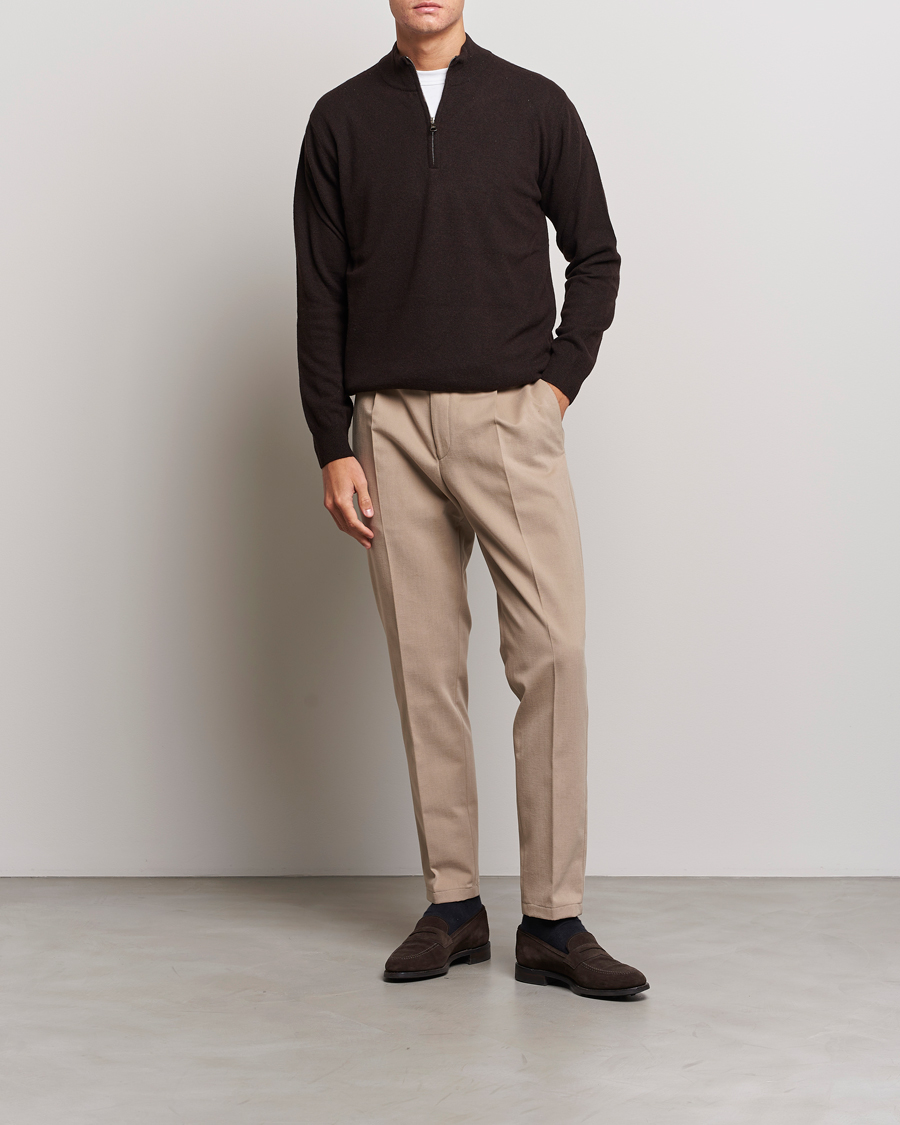 Herren | Hosen | Oscar Jacobson | Delon Brushed Cotton Trousers Beige