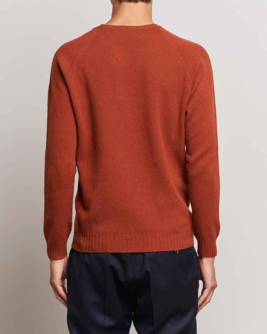 Herren | Pullover | Oscar Jacobson | Kendal Raglan Wool Crewneck Orange