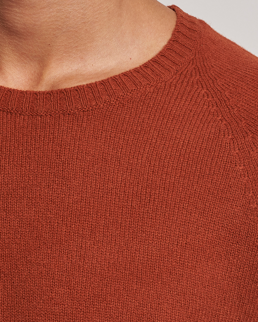 Herren | Pullover | Oscar Jacobson | Kendal Raglan Wool Crewneck Orange