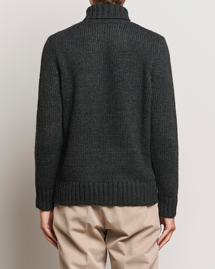 Herren | Pullover | Oscar Jacobson | Rod Wool/Alpaca Heavy Knit Rollneck Green
