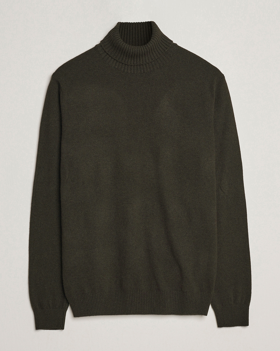 Herren | Pullover | Oscar Jacobson | Salim Wool/Cashmere Rollneck Green