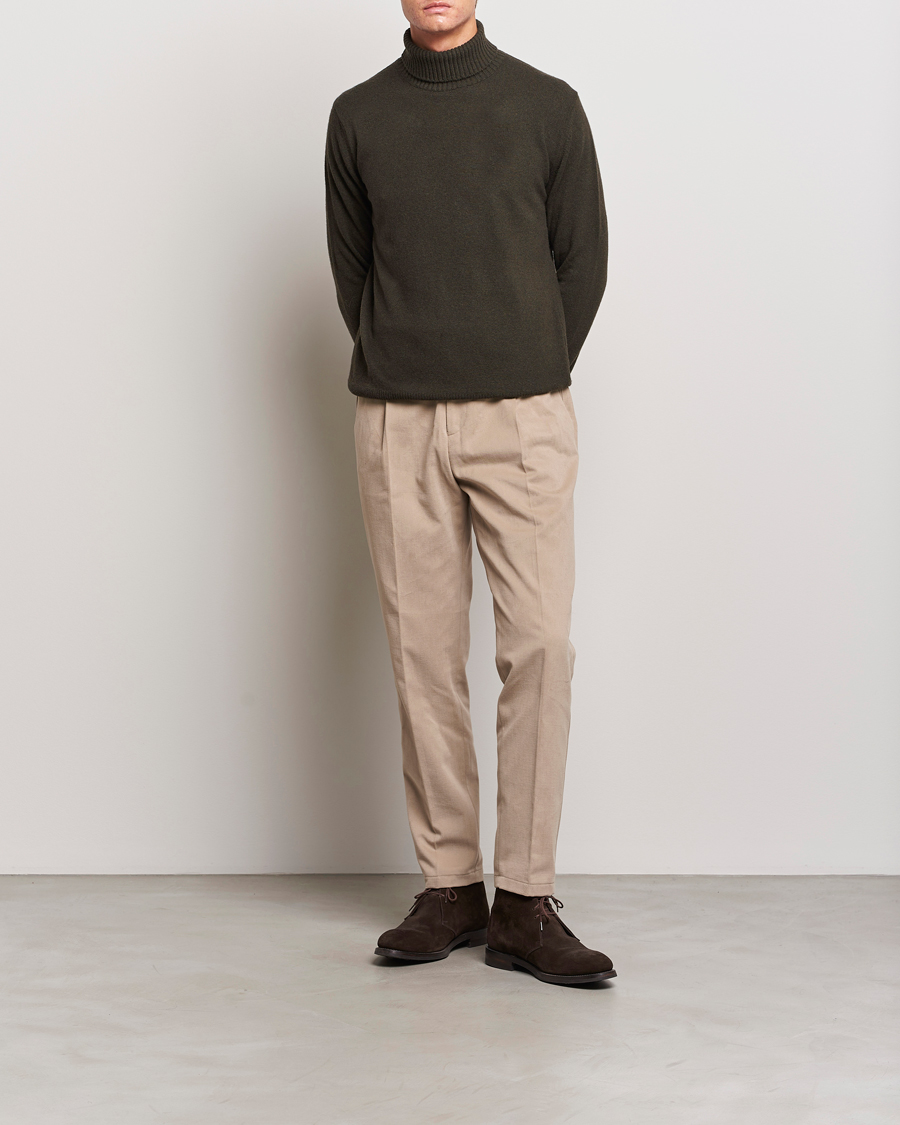 Herren | Pullover | Oscar Jacobson | Salim Wool/Cashmere Rollneck Green