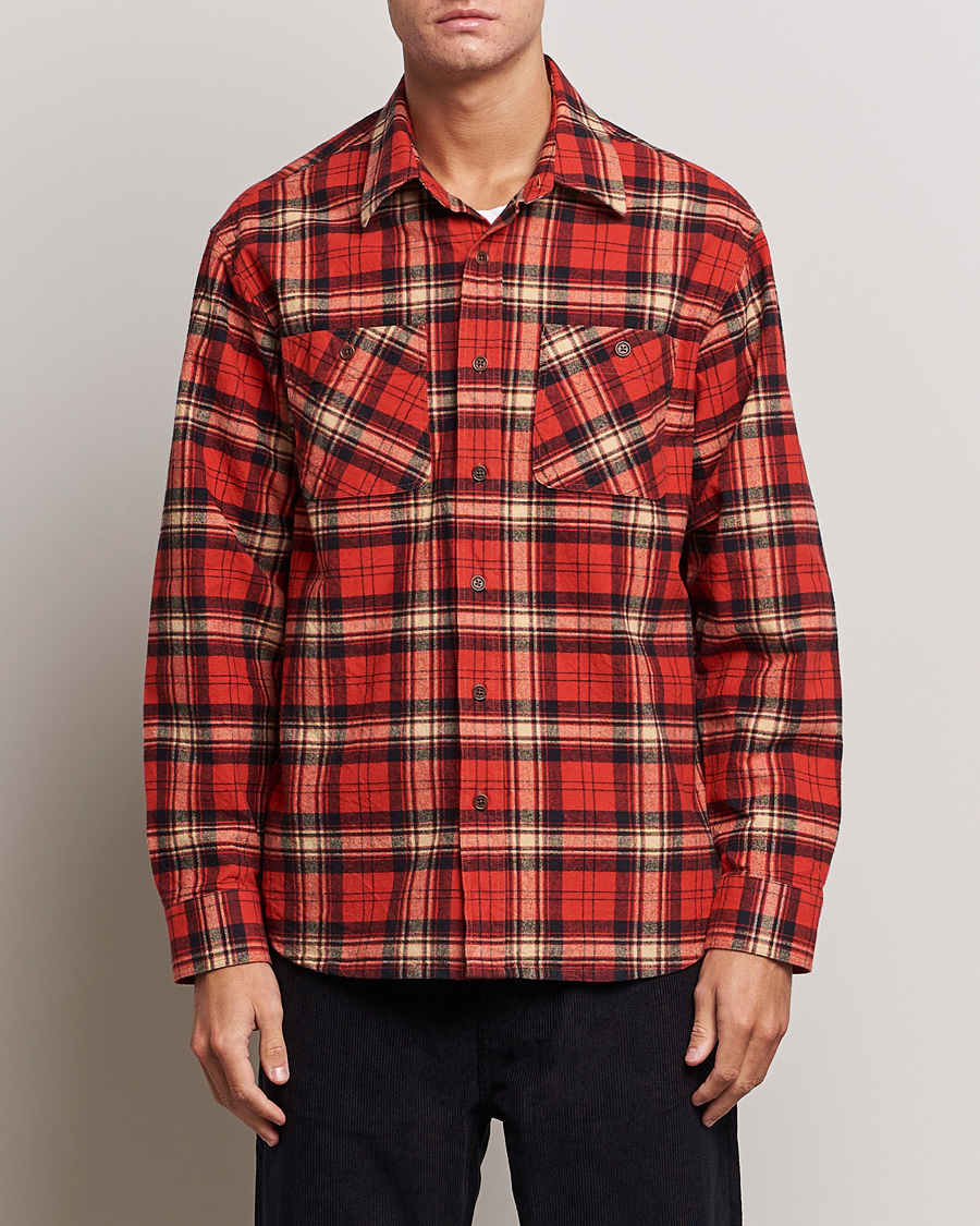 Herren | Hemden | Nudie Jeans | Filip Flannel Checked Shirt Red