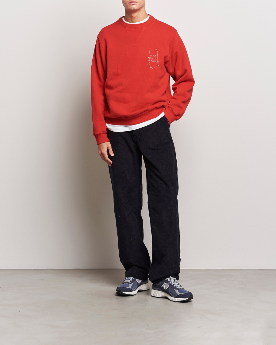 Herren | Pullover | Nudie Jeans | Lasse Future Crew Neck Sweatshirt Red Alert