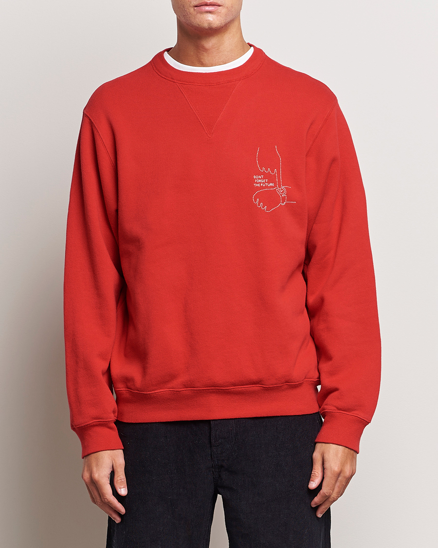 Herren | Pullover | Nudie Jeans | Lasse Future Crew Neck Sweatshirt Red Alert